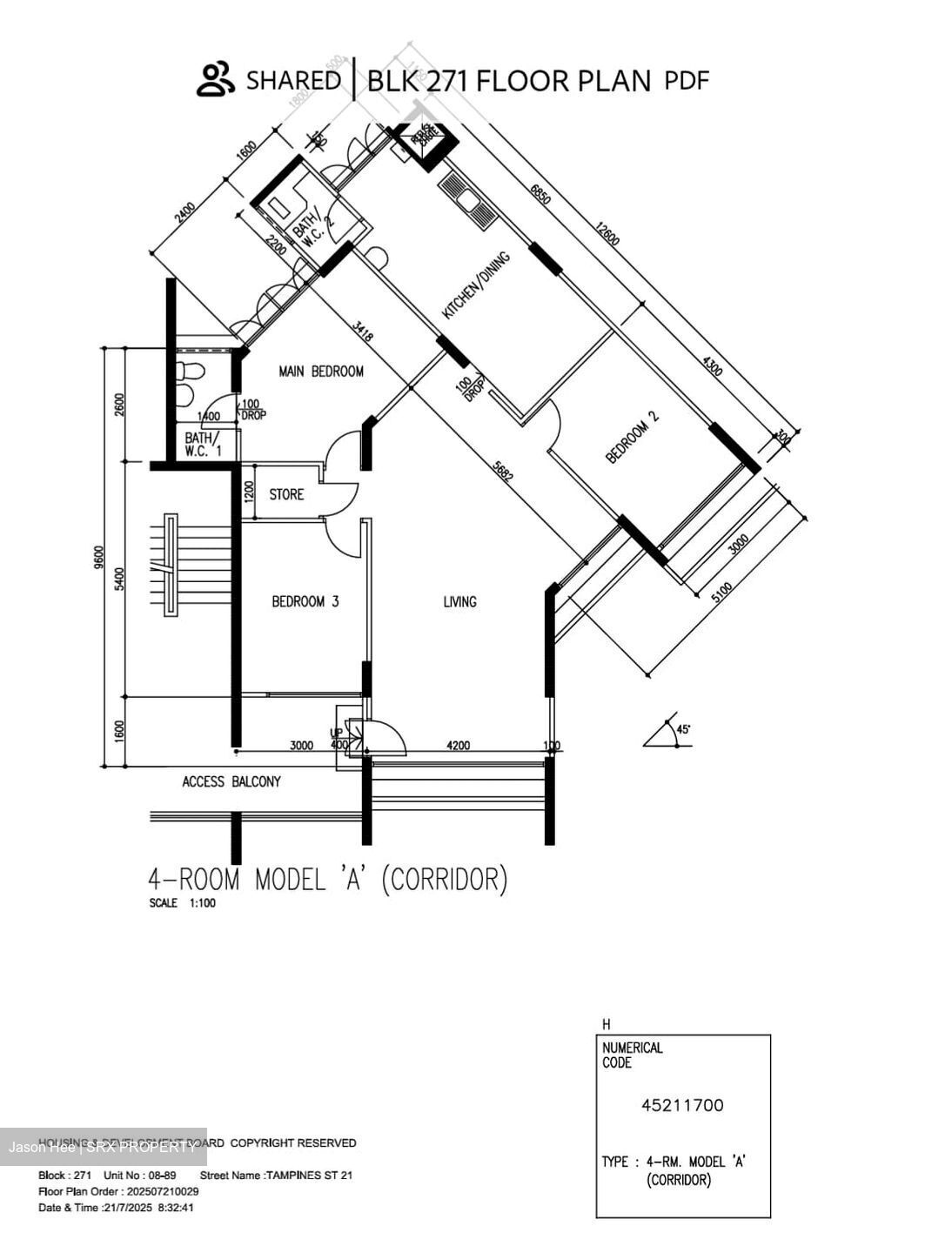 Blk 271 Tampines Street 21 (Tampines), HDB 4 Rooms #498086731